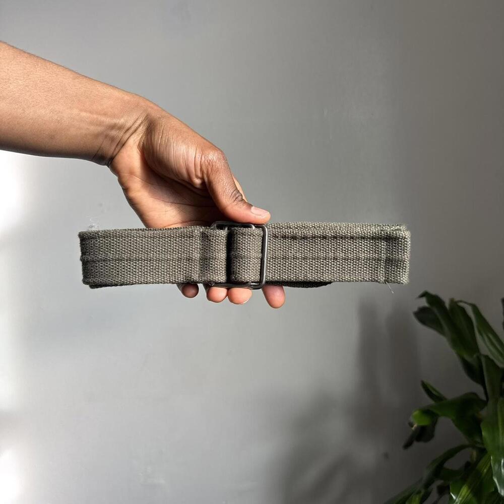 Vintage green canvas web belt Military workwear - Picture 1 of 3